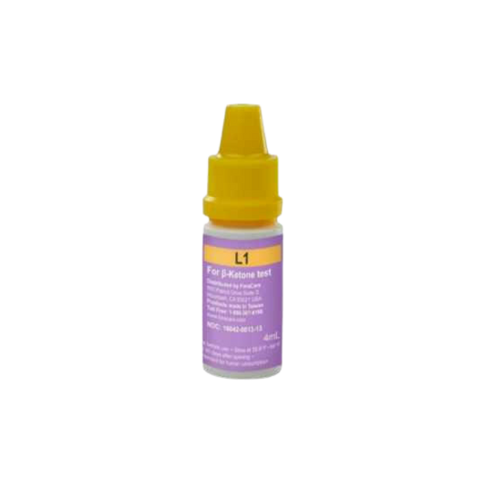 FORA Ketone Control Solution for β-Ketone testing, compatible with Test N’Go Advance, Test N’Go Advance Voice, and Gtel meters. Contains a known concentration of β-Ketone for verifying meter and strip accuracy. Ideal for calibration checks when results seem inconsistent or after meter damage.