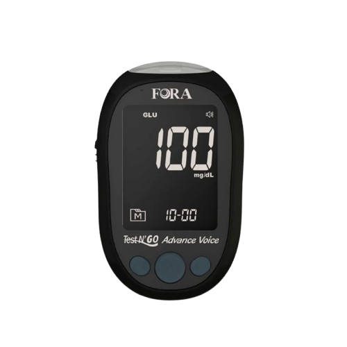 FORA Test N'GO Advance Voice Blood Glucose Monitoring Meter — with voice guidance, high-accuracy readings, ideal for daily diabetes management