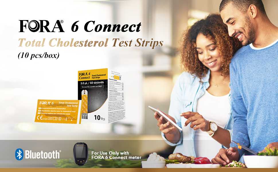 FORA6Connect Total Cholesterol Pro Refill Pack: 10 Strips, 10 Lancets & Control Solution - Meter Not Included ForaCare Inc.