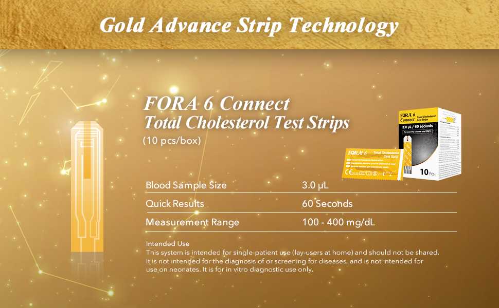 FORA6Connect Total Cholesterol Pro Refill Pack: 10 Strips, 10 Lancets & Control Solution - Meter Not Included ForaCare Inc.