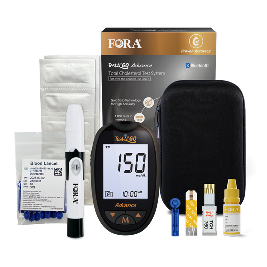 FORA Test N’GO Advance Cholesterol Kit (10 Strips)｜Bluetooth