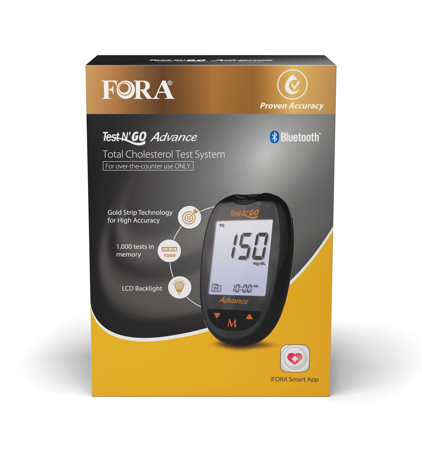 FORA Test N’GO Advance Cholesterol Kit (10 Strips)｜Bluetooth