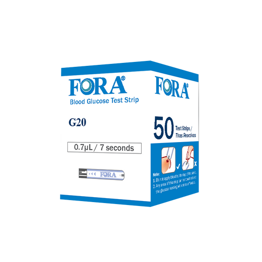 FORA Blood Glucose Test Strips (50 ct/box) – Compatible with G20/D30/V20 Meters