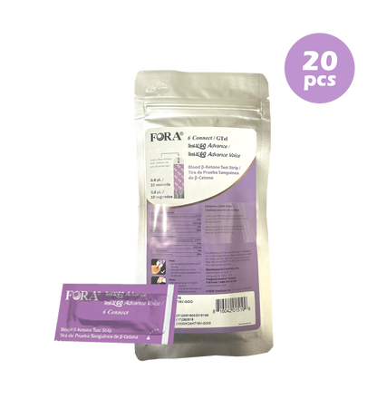 FORA Ketone Test Strips (20 ct) – Compatible with 6Connect & Test N'Go Advance Meters