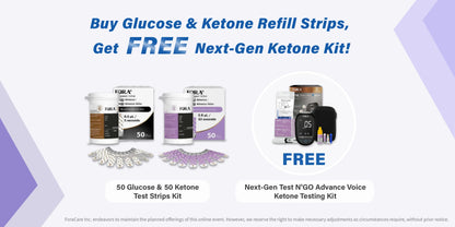 Upgrade Bundle: 50 Glucose & Ketone Strips + Bonus: Next-Gen Ketone Kit (Strips in the kit Exp. 2024.06.05)