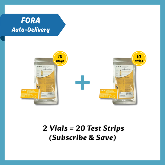【FORA Subscription】Total Cholesterol Test Strips (20 strips) – Compatible with Test N'Go Advance & 6Connect Meters