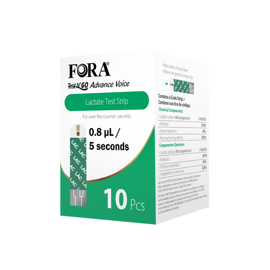 [Exp. 08/22/2025] FORA Lactate Test Strips (10ct) – Limited Stock