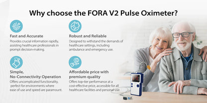 FORA V2 Handheld Pulse Oximeter – Compatible with Bluetooth 2.0 (Not Compatible with Bluetooth 4.0 BLE)