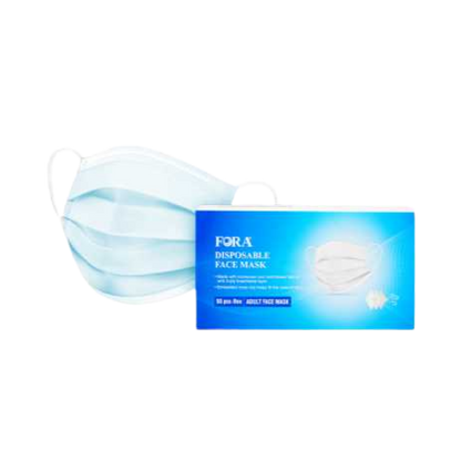 FORA 3Ply Disposable Face Masks, Breathable Face Mask Protective PPE Elastic Ear-loop Face Cover Mask for Adult.(50pcs/Box)