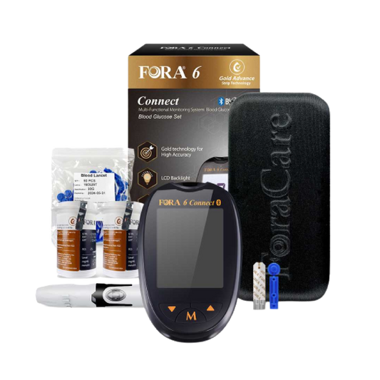 FORA 6 Connect Glucose & Ketone Kit - 50 Glucose (2x25), 50 lancets