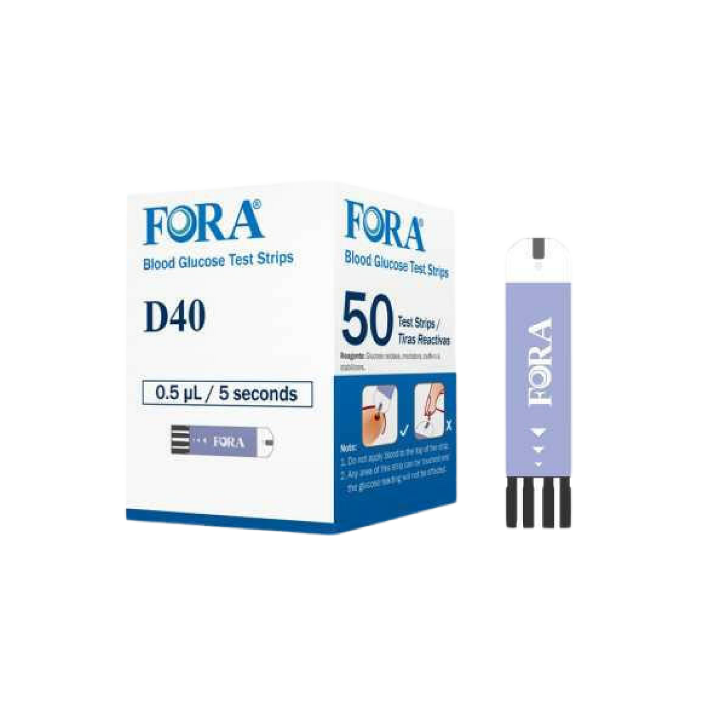 FORA D40/D40d/D40g Blood Glucose Test Strips (50count/vial)