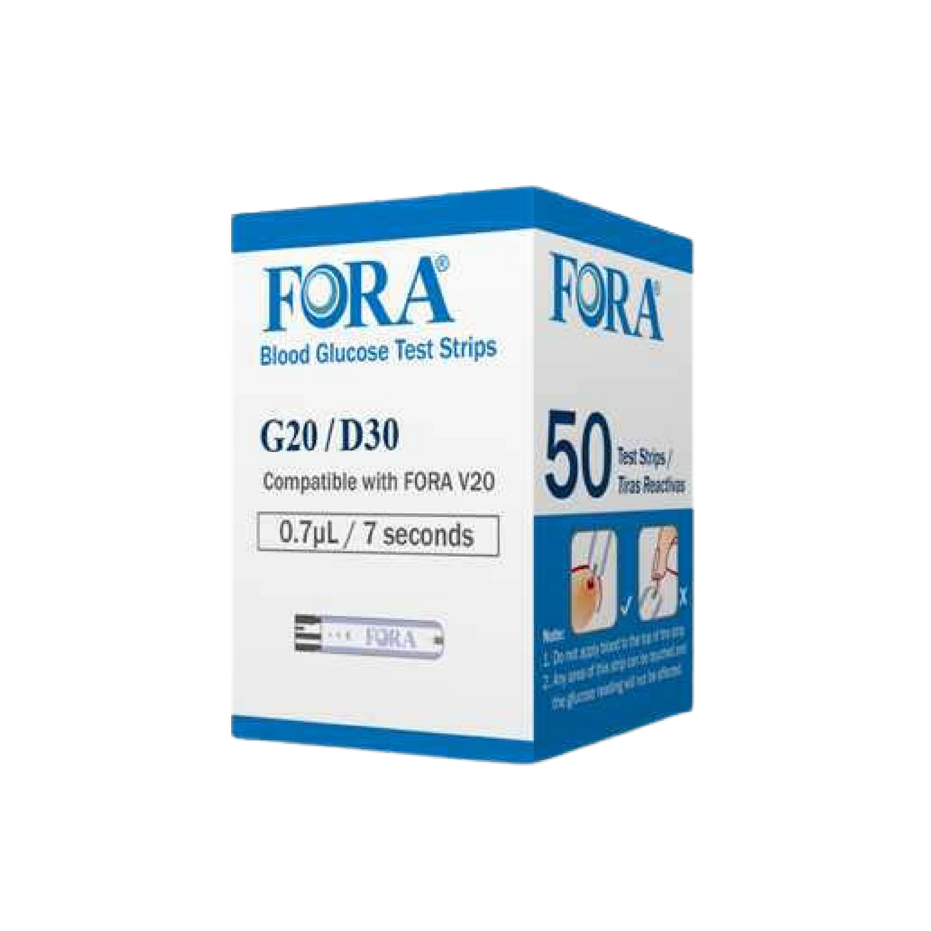 FORA G20 D30 V20 Blood Glucose Test Strips 50count