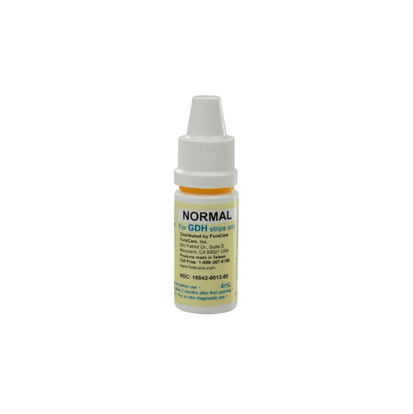 FORA GDH Normal Glucose Control Solution-Compatible with 6Connect and Test N'Go Advance Voice Meters