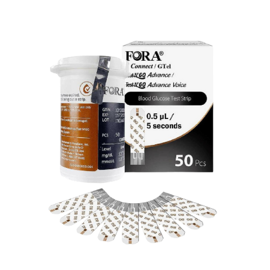 FORA 50-Count Glucose Test Strips for 6Connect and Test N'Go Advance Voice Meters
