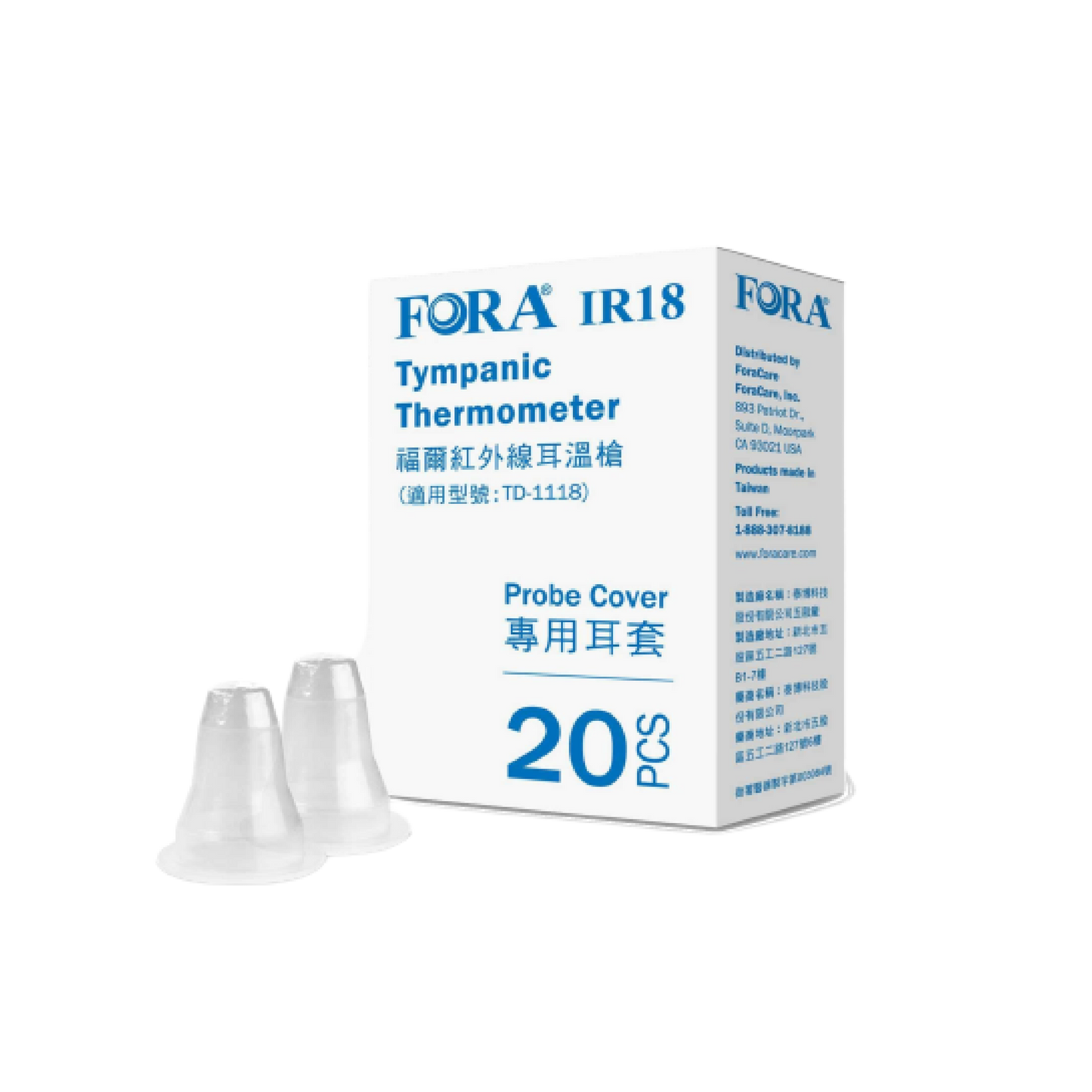 FORA IR18 Infrared EarThermometer Probe Cover (20 ct/box)