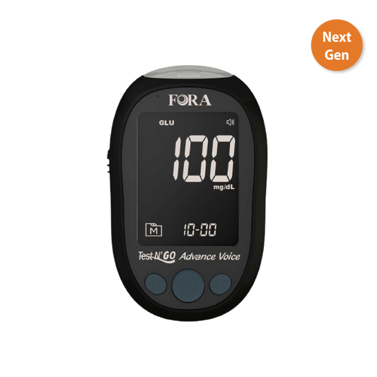 FORA Test N'GO Advance Voice Blood Glucose and Ketone Meter (Meter Only)【Next-Gen】