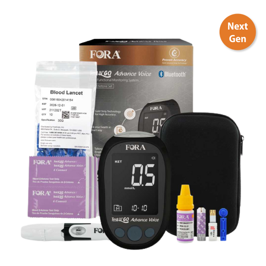 【Limited Time Promo】FORA Test N'GO Ketone Testing Kit (10 Short-Dated Strips, 10 Lancets) - Special Offer $29.99 (Was $45.99, List Price $70)