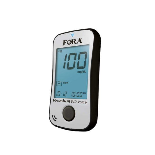 FORA Premium V12 Blood Glucose Meter (Speaking Capability-English & Español) (Meter Only)