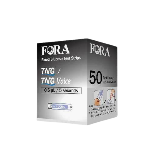 FORA TN'G Voice Blood Glucose Strips (50 count/vial, NOT compatible with FORA 6 Connect/Test N'Go Advance Meter)