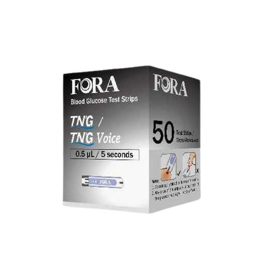 FORA Blood Glucose Test Strips (50 ct/vial) – Compatible with TN'G, TN'G Voice meters (NOT compatible with FORA 6 Connect, Test N'Go Advance Meter)