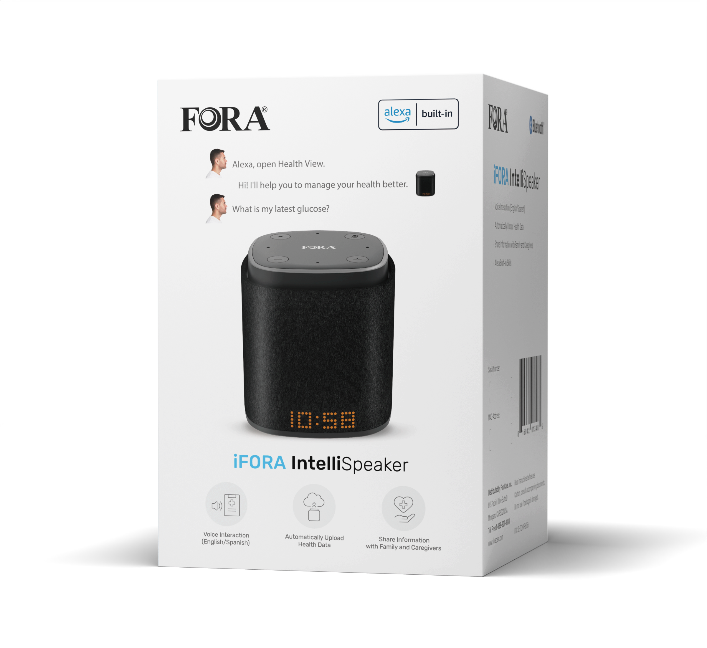 FORA IntelliSpeaker – Alexa-Enabled Health Speaker for FORA Meters