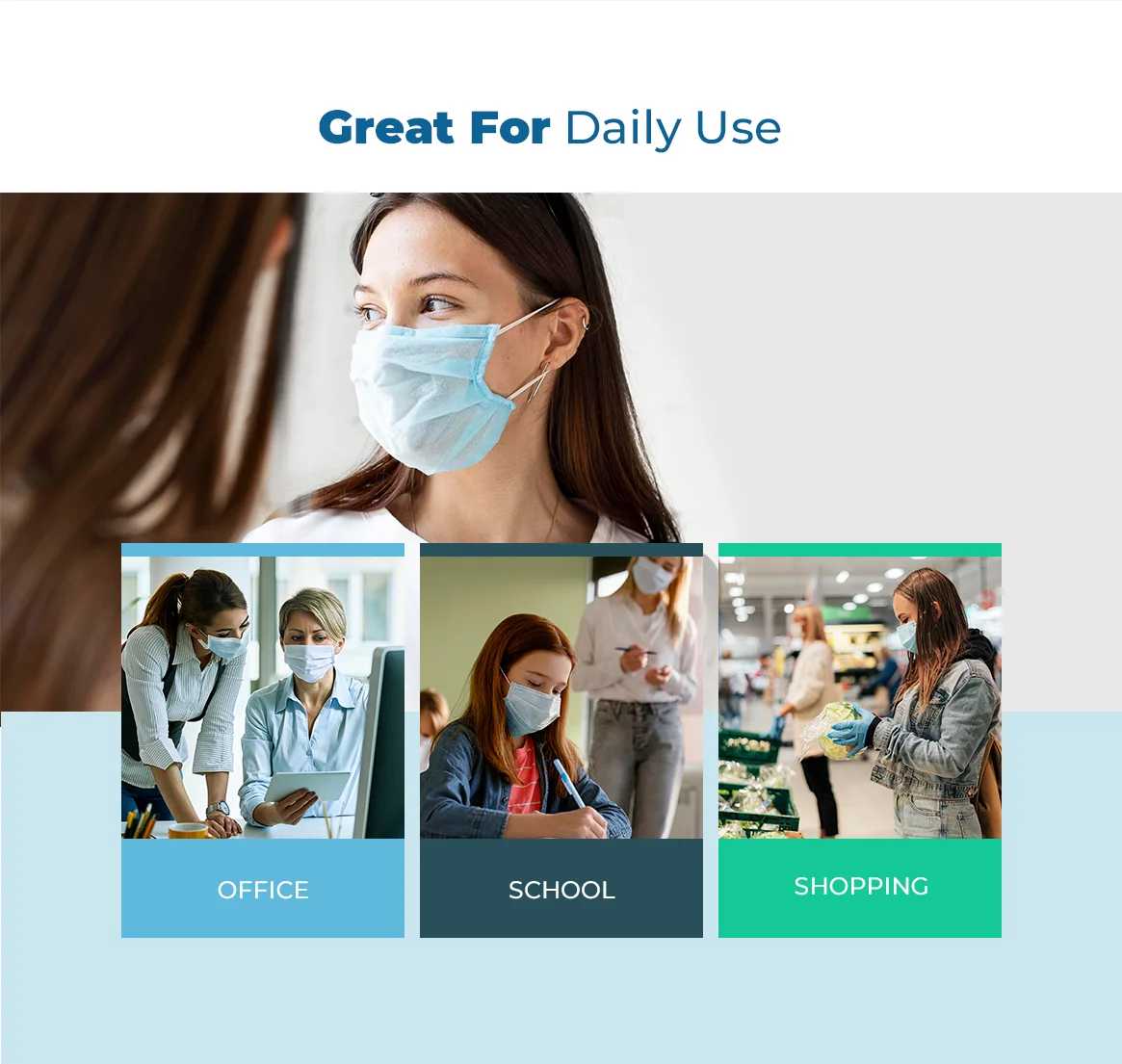 FORA Disposable Face Masks, Breathable Face Mask 3ply Protective PPE Elastic Ear-loop Face Cover Mask for Adult.(50pcs/Box) Fora Care Inc.