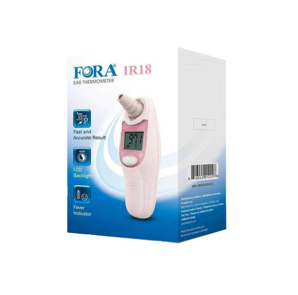FORA IR18 Medical Grade Infrared Ear Digital Thermometer with 20 Free Bonus Probe Covers Fora Care Inc.