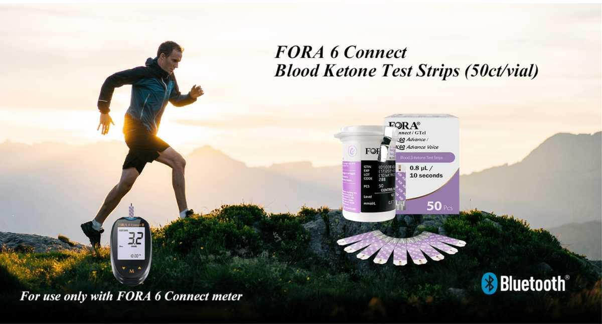 FORA Ketone Test Strips Combo Box (50ct/vial)- Compatible with 6Connect and Test N'Go Advance Voice Meters ForaCare Inc.