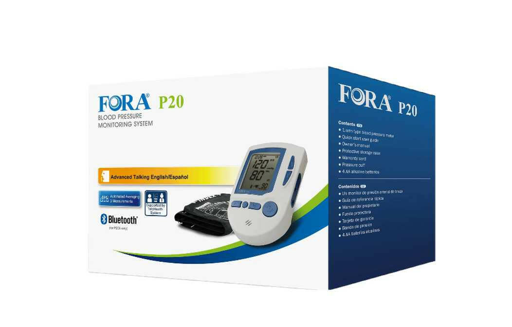 FORA P20b Arm Voice Blood Pressure Monitor, Bluetooth 4.0 – ForaCare Inc.