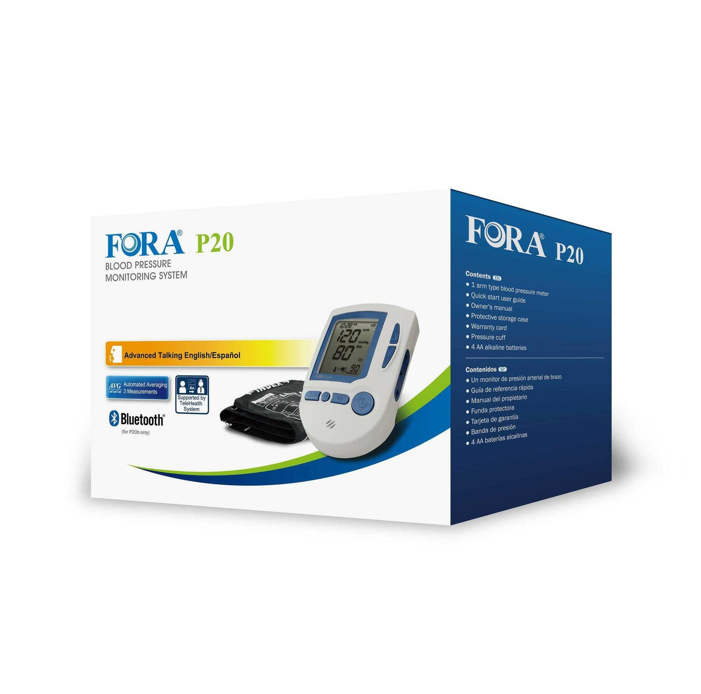 FORA P20v Arm Voice Blood Pressure Monitor, MIT, (Cuff Range 9.4"-16.9"/24~43cm) Fora Care Inc.