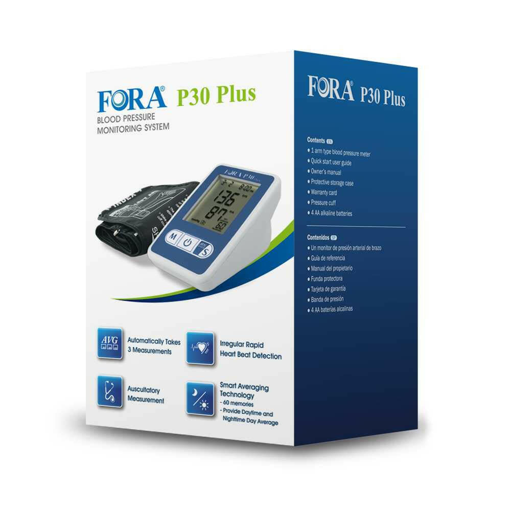 FORA P30 Plus Upper Arm Blood Pressure Monitor (Cuff Range 9.4"-16.9"/24~43cm) Fora Care Inc.