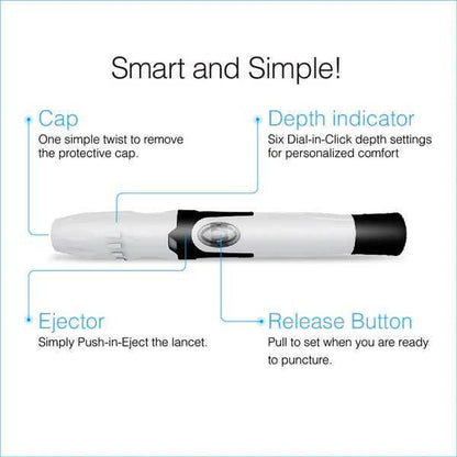 FORA Painless Design Adjustable Lancing Device, 6 Adjustable Depths Fora Care Inc.