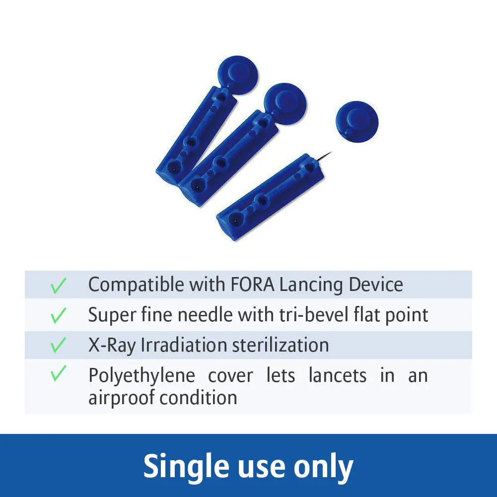 FORA Sterile Lancets 30 Gauge, 10 Lancets (Compatible with FORA Lancing Device) ForaCare Inc.