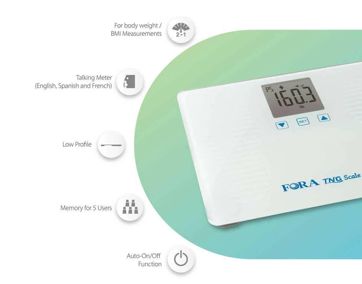 FORA TN'G W550 Bluetooth Weight Scale with Talking Function (Measure Up to 550 lb) Fora Care Inc.