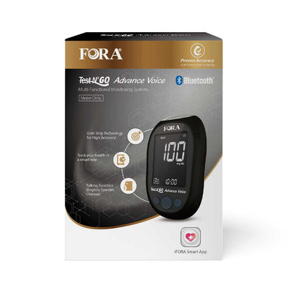 FORA Test N'GO Advance Voice Blood Glucose and Blood Ketone Meter (Meter Only, Test Strips & Lancing Sold Separately) ForaCare Inc.