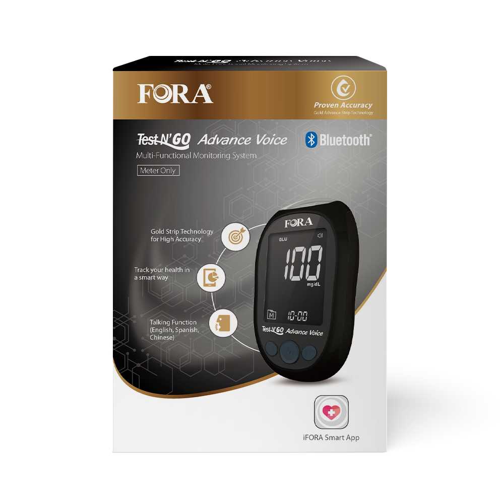 FORA Test N'GO Advance Voice Blood Glucose and Ketone Meter – ForaCare Inc.